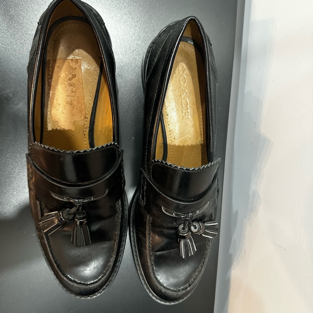Coach black loafers